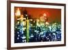 Manhattan Colors Night - In the Style of Oil Painting-Philippe Hugonnard-Framed Giclee Print