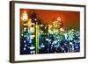 Manhattan Colors Night - In the Style of Oil Painting-Philippe Hugonnard-Framed Giclee Print