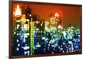 Manhattan Colors Night - In the Style of Oil Painting-Philippe Hugonnard-Framed Giclee Print