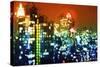 Manhattan Colors Night - In the Style of Oil Painting-Philippe Hugonnard-Stretched Canvas
