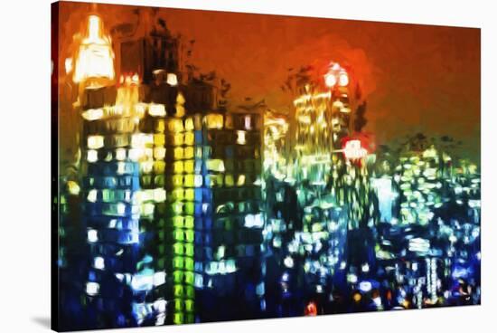 Manhattan Colors Night - In the Style of Oil Painting-Philippe Hugonnard-Stretched Canvas