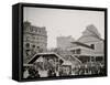 Manhattan Entrance to Brooklyn Bridge, New York-null-Framed Stretched Canvas