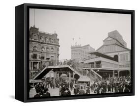 Manhattan Entrance to Brooklyn Bridge, New York-null-Framed Stretched Canvas