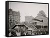 Manhattan Entrance to Brooklyn Bridge, New York-null-Framed Stretched Canvas