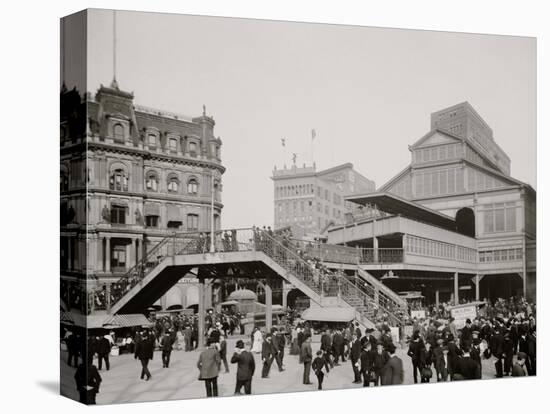 Manhattan Entrance to Brooklyn Bridge, New York-null-Stretched Canvas