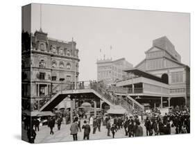 Manhattan Entrance to Brooklyn Bridge, New York-null-Stretched Canvas