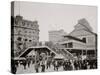 Manhattan Entrance to Brooklyn Bridge, New York-null-Stretched Canvas