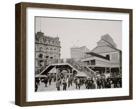 Manhattan Entrance to Brooklyn Bridge, New York-null-Framed Photo