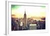 Manhattan Fiery Sunset-Philippe Hugonnard-Framed Giclee Print