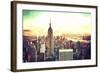 Manhattan Fiery Sunset-Philippe Hugonnard-Framed Giclee Print