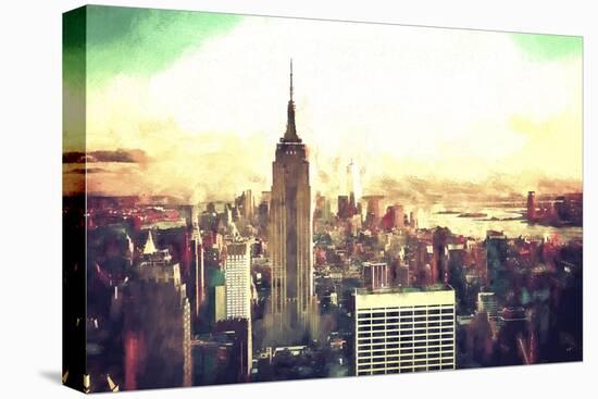 Manhattan Fiery Sunset-Philippe Hugonnard-Stretched Canvas