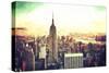 Manhattan Fiery Sunset-Philippe Hugonnard-Stretched Canvas