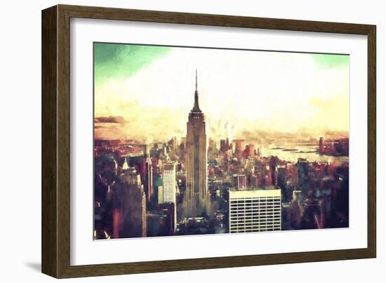 Manhattan Fiery Sunset-Philippe Hugonnard-Framed Giclee Print