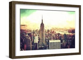 Manhattan Fiery Sunset-Philippe Hugonnard-Framed Giclee Print