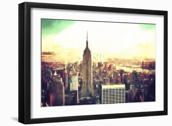 Manhattan Fiery Sunset-Philippe Hugonnard-Framed Giclee Print