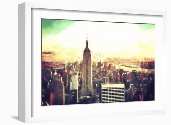 Manhattan Fiery Sunset-Philippe Hugonnard-Framed Giclee Print