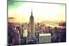 Manhattan Fiery Sunset-Philippe Hugonnard-Mounted Giclee Print