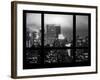 Manhattan Foggy Night with the New Yorker Hotel - New York City, USA-Philippe Hugonnard-Framed Photographic Print