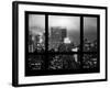 Manhattan Foggy Night with the New Yorker Hotel - New York City, USA-Philippe Hugonnard-Framed Photographic Print