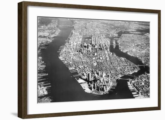 Manhattan from above on a Clear Day-null-Framed Photographic Print