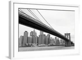 Manhattan from Brooklyn (b/w)-Erin Clark-Framed Art Print