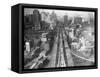 Manhattan from Brooklyn Bridge Tower-null-Framed Stretched Canvas