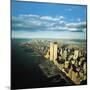 Manhattan from Lower West Side, New World Trade Center's Twin Towers Dominating Landscape-Henry Groskinsky-Mounted Photographic Print