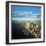 Manhattan from Lower West Side, New World Trade Center's Twin Towers Dominating Landscape-Henry Groskinsky-Framed Photographic Print