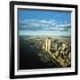 Manhattan from Lower West Side, New World Trade Center's Twin Towers Dominating Landscape-Henry Groskinsky-Framed Photographic Print