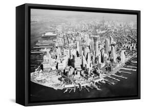 Manhattan from the Air with River Site-Philip Gendreau-Framed Stretched Canvas