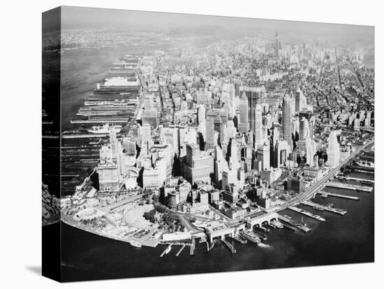 Manhattan from the Air with River Site-Philip Gendreau-Stretched Canvas