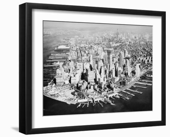 Manhattan from the Air with River Site-Philip Gendreau-Framed Photographic Print