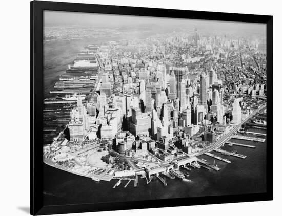 Manhattan from the Air with River Site-Philip Gendreau-Framed Photographic Print