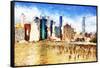 Manhattan Island II - In the Style of Oil Painting-Philippe Hugonnard-Framed Stretched Canvas