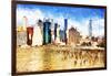 Manhattan Island II - In the Style of Oil Painting-Philippe Hugonnard-Framed Giclee Print