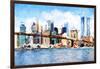 Manhattan Island - In the Style of Oil Painting-Philippe Hugonnard-Framed Giclee Print