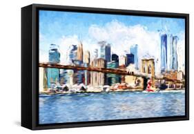 Manhattan Island - In the Style of Oil Painting-Philippe Hugonnard-Framed Stretched Canvas