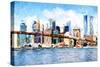 Manhattan Island - In the Style of Oil Painting-Philippe Hugonnard-Stretched Canvas