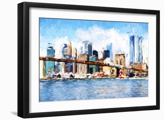 Manhattan Island - In the Style of Oil Painting-Philippe Hugonnard-Framed Giclee Print