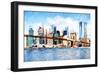 Manhattan Island - In the Style of Oil Painting-Philippe Hugonnard-Framed Giclee Print