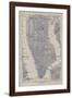 Manhattan Map-The Vintage Collection-Framed Giclee Print