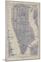 Manhattan Map-The Vintage Collection-Mounted Giclee Print