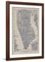 Manhattan Map-The Vintage Collection-Framed Giclee Print