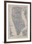 Manhattan Map-The Vintage Collection-Framed Giclee Print