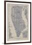 Manhattan Map-The Vintage Collection-Framed Giclee Print