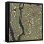 Manhattan Map-Jazzberry Blue-Framed Stretched Canvas