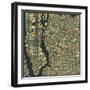 Manhattan Map-Jazzberry Blue-Framed Art Print