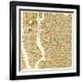 Manhattan Map-Jazzberry Blue-Framed Art Print