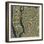 Manhattan Map-Blue Jazzberry-Framed Art Print