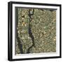 Manhattan Map-Blue Jazzberry-Framed Art Print